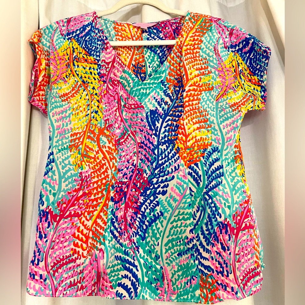 Lilly Pulitzer Electric Feel Shortsleeved Blouse